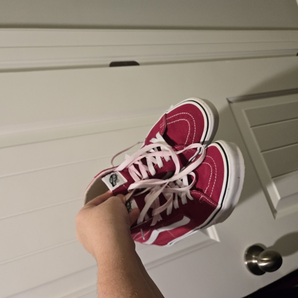 Spring Sale! Vans Pink/ Raspberry High-Top Sneakers Unique Pretty Color.